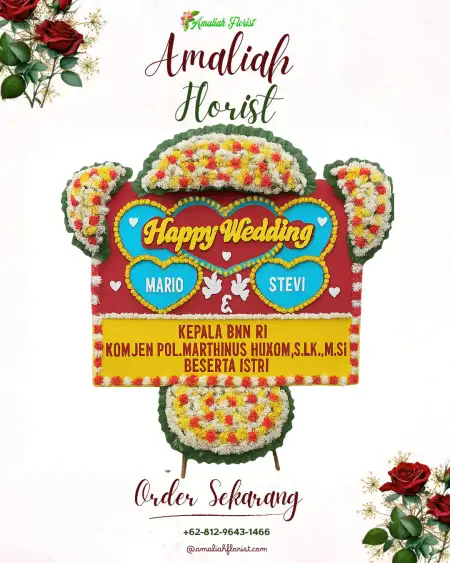 Papan Bunga Pernikahan Long Hubung